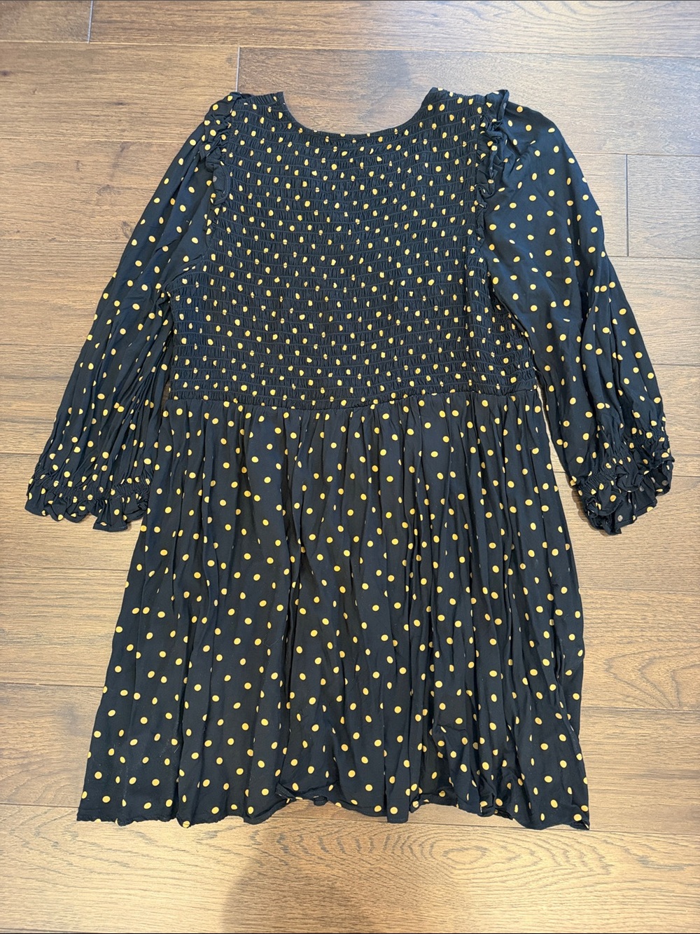 Madewell Lucie V-Neck Smocked Mini Dress in Oval Dot Medium - C1-111 - Picture 9 of 12